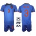 Billige Nederland Matthijs de Ligt #3 Bortetrøye Barn VM 2022 Kortermet (+ korte bukser)